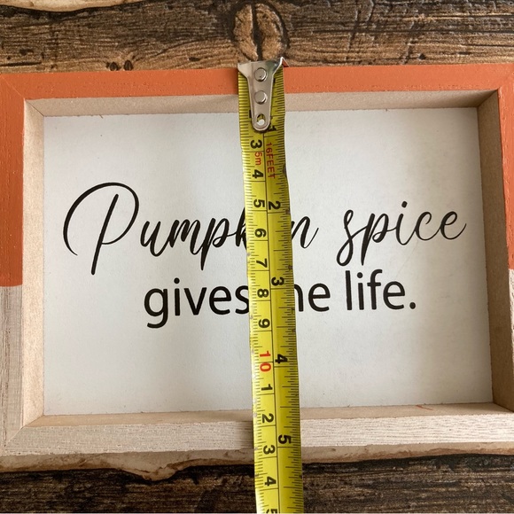 Pumpkin spice fall shelf sign NWOT - Picture 6 of 7